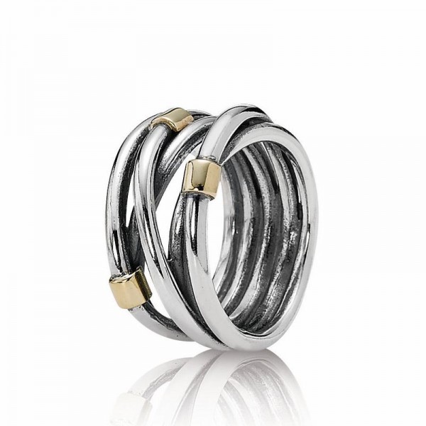 Pandora Jewelry Silver Rope Bands Ring Sale,Two Tone