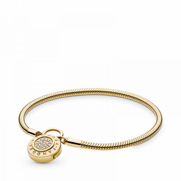 Pandora Jewelry Smooth Pandora Jewelry Shine™ Bracelet Sale,18ct Gold Plated,Clear CZ