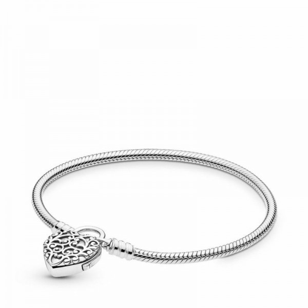 Pandora Jewelry Smooth Silver Padlock Bracelet Sale,Sterling Silver