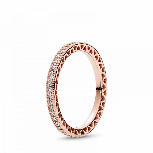 Pandora Jewelry Sparkle & Hearts Ring Sale,Pandora Rose™,Clear CZ