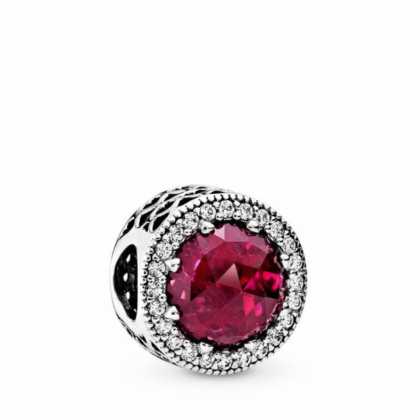 Pandora Jewelry Sparkling Cerise Pink Charm Sale,Sterling Silver