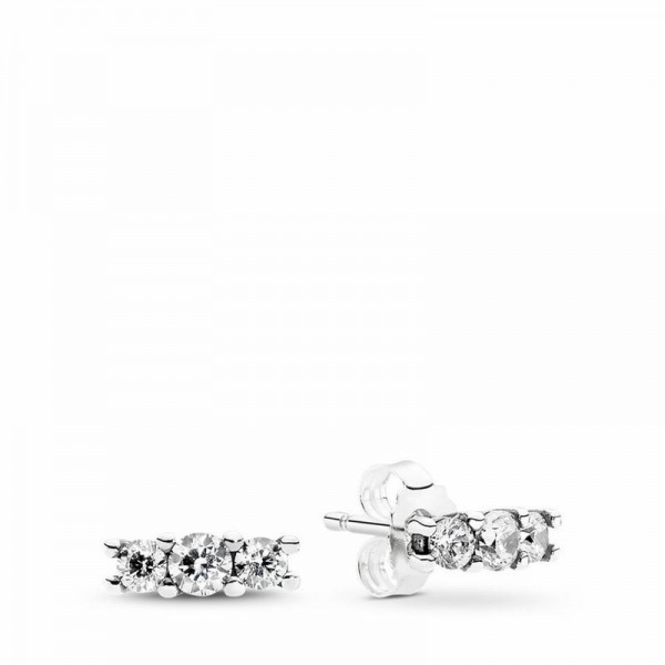 Pandora Jewelry Sparkling Elegance Stud Earrings Sale,Sterling Silver,Clear CZ