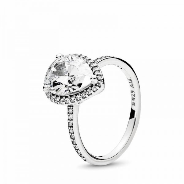 Pandora Jewelry Sparkling Teardrop Ring Sale,Sterling Silver,Clear CZ