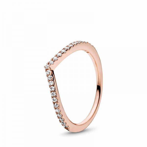 Pandora Jewelry Sparkling Wishbone Ring Sale,Pandora Rose™,Clear CZ