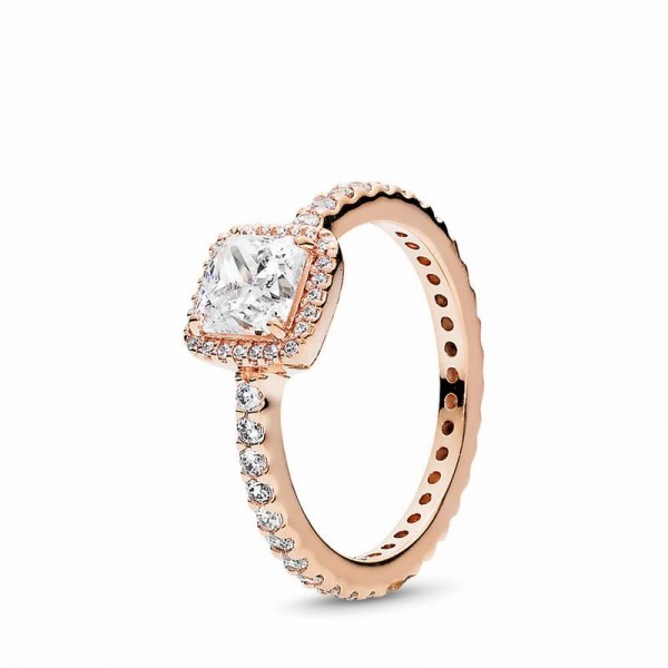 Pandora Jewelry Square Sparkle Ring Sale,Pandora Rose™,Clear CZ