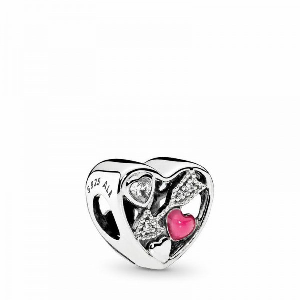 Pandora Jewelry Struck By Love Charm Sale,Sterling Silver,Clear CZ