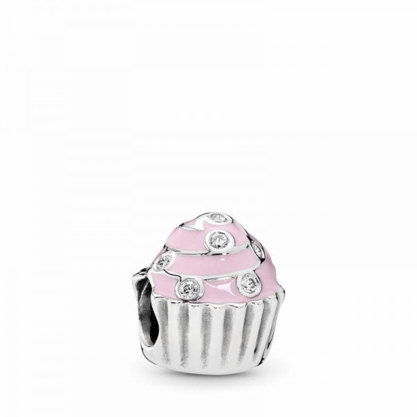 Pandora Jewelry Sweet Cupcake Charm Sale,Sterling Silver,Clear CZ
