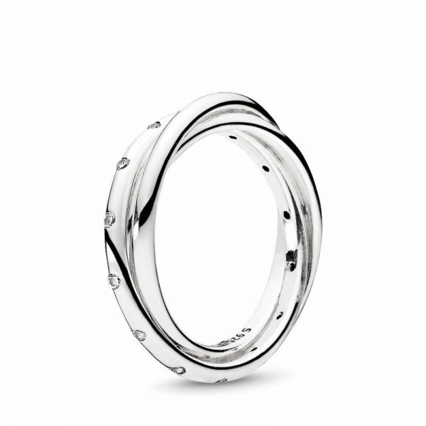 Pandora Jewelry Swirling Symmetry Ring Sale,Sterling Silver,Clear CZ