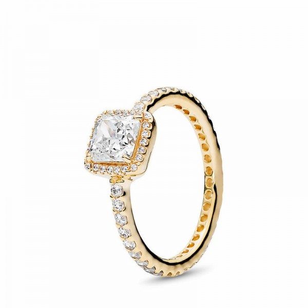 Pandora Jewelry Timeless Elegance Ring Sale,14k Gold,Clear CZ