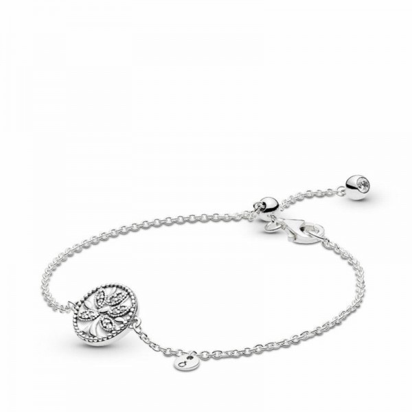 Pandora Jewelry Tree of Life Bracelet Sale,Sterling Silver,Clear CZ