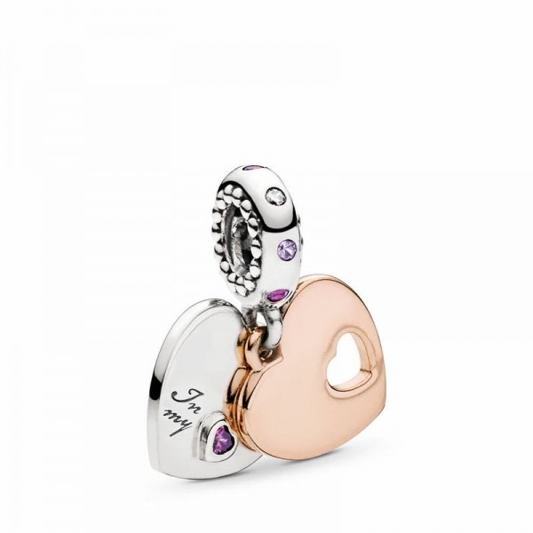 Pandora Jewelry Two Hearts Dangle Charm Sale,Pandora Rose™