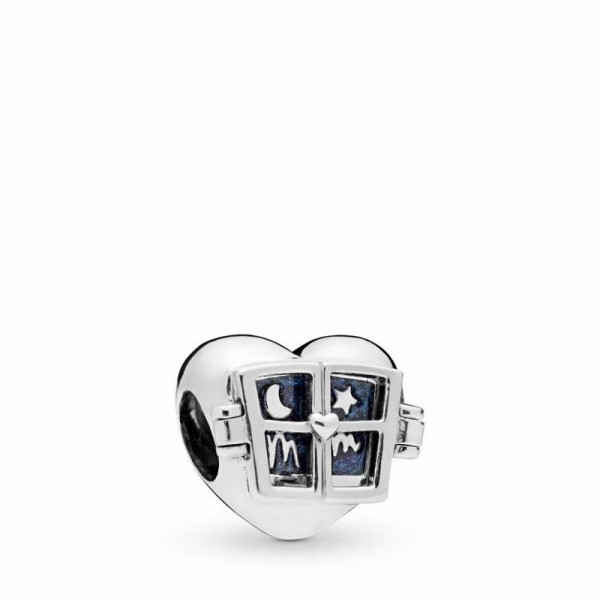 Pandora Jewelry Window Heart Charm Sale,Sterling Silver