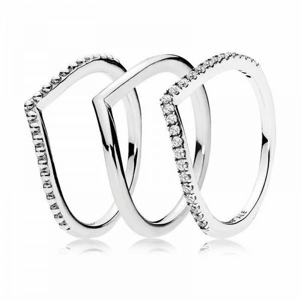 Pandora Jewelry Wishbone Ring Stack Sale,Sterling Silver