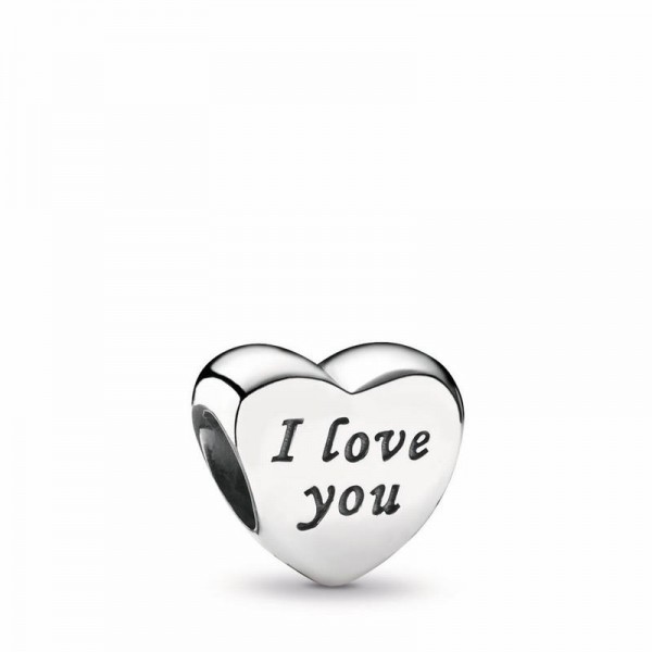 Pandora Jewelry Words Of Love Engraved Heart Charm Sale,Sterling Silver