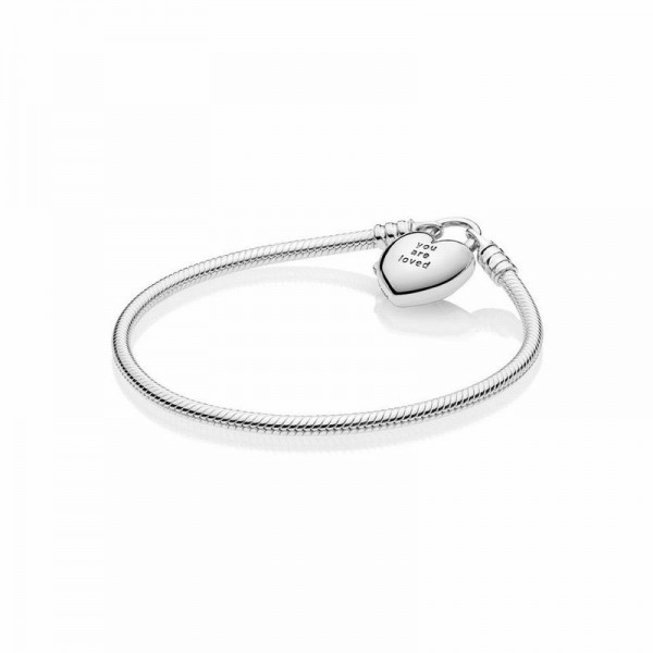 Pandora Jewelry You Are Loved Heart Padlock Bracelet Sale,Sterling Silver