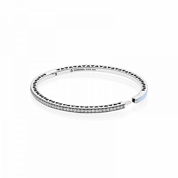 Radiant Hearts of Pandora Jewelry Bangle Bracelet Sale,Sterling Silver,Clear CZ
