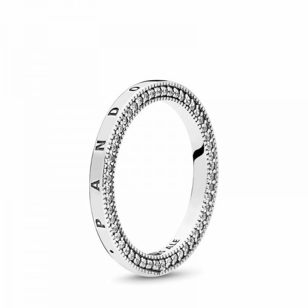 Signature Hearts of Pandora Jewelry Ring Sale,Sterling Silver,Clear CZ
